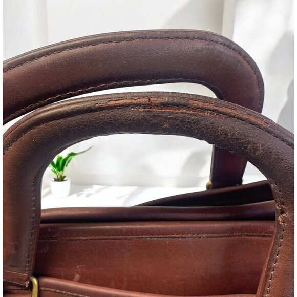 Coach Vintage Burgundy Leather Slim Satchel Large 1970s/80s Full Grain Cowhide - Picture 8 of 16